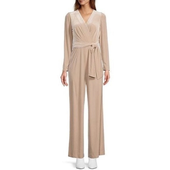 Women’s Long Sleeve Antonio Melani Velvet Jumpsuit - Picture 1 of 7